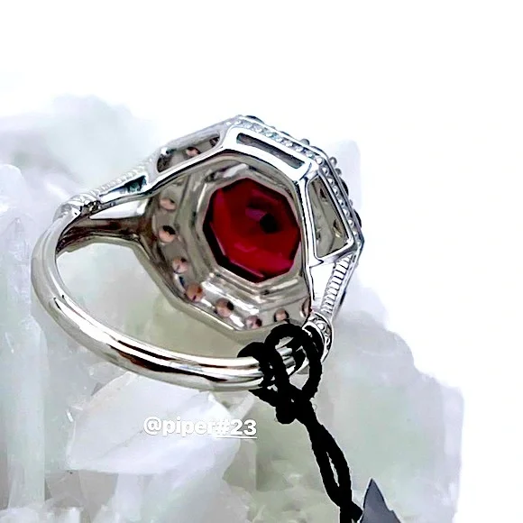 NWT Judith Ripka Ruby & Rhodolite Casablanca Sterling Silver Cocktail Ring - 8 - Picture 8 of 9